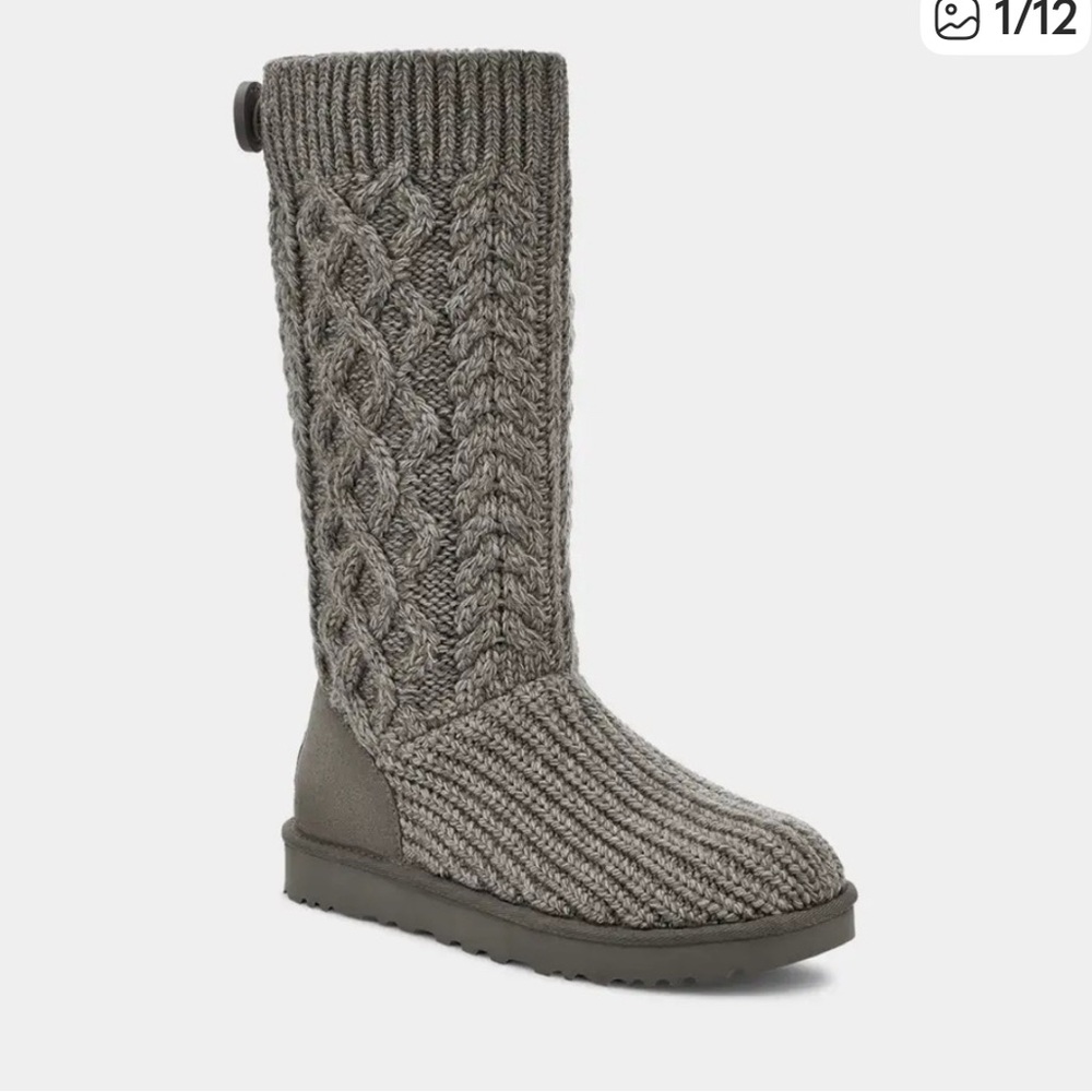 UGG Gray Knit Winter Boots